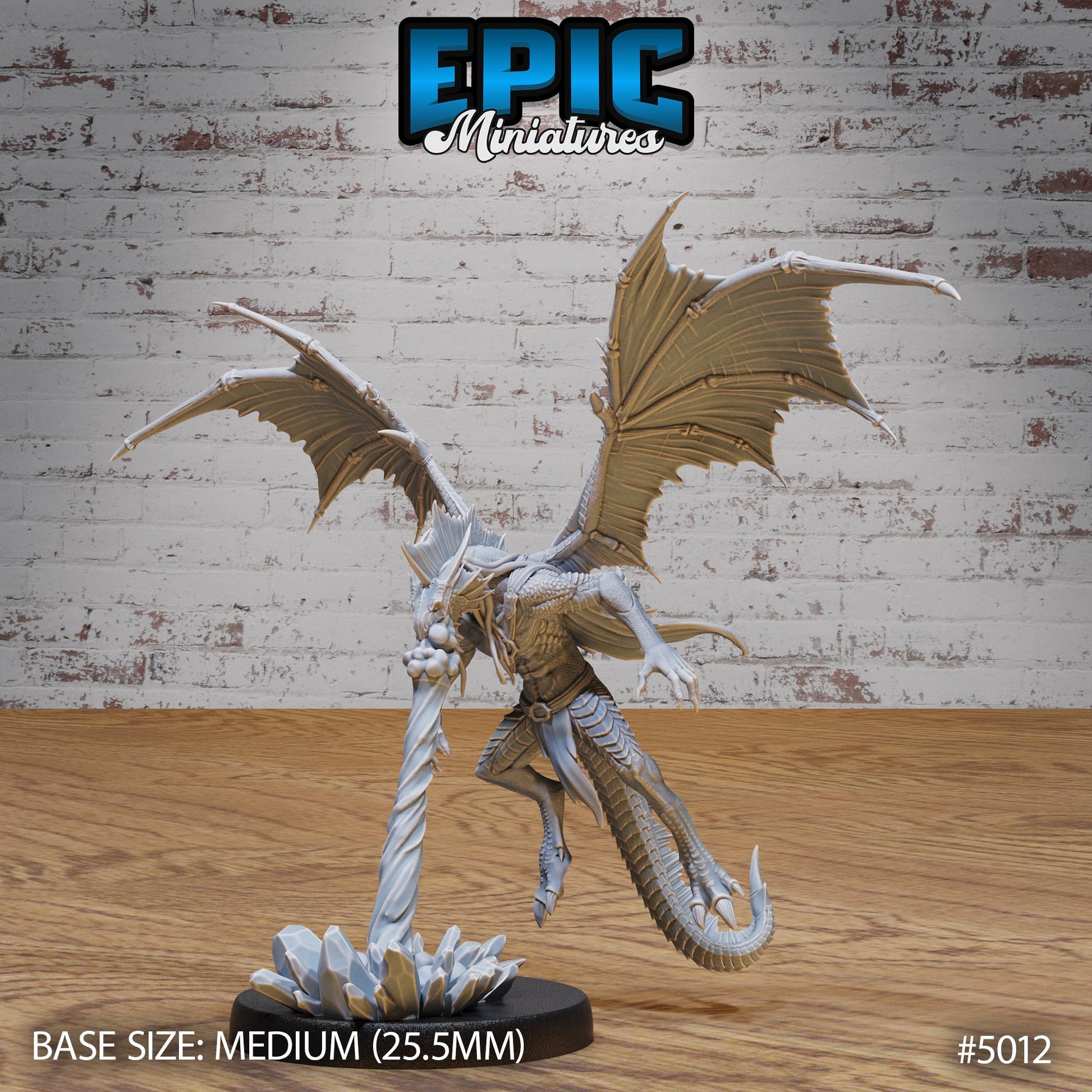 Draconic Demon Silver (Medium) | Premium DnD Miniatures | High Quality Resin | D&D RPG