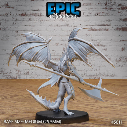 Draconic Demon Silver (Medium) | Premium DnD Miniatures | High Quality Resin | D&D RPG