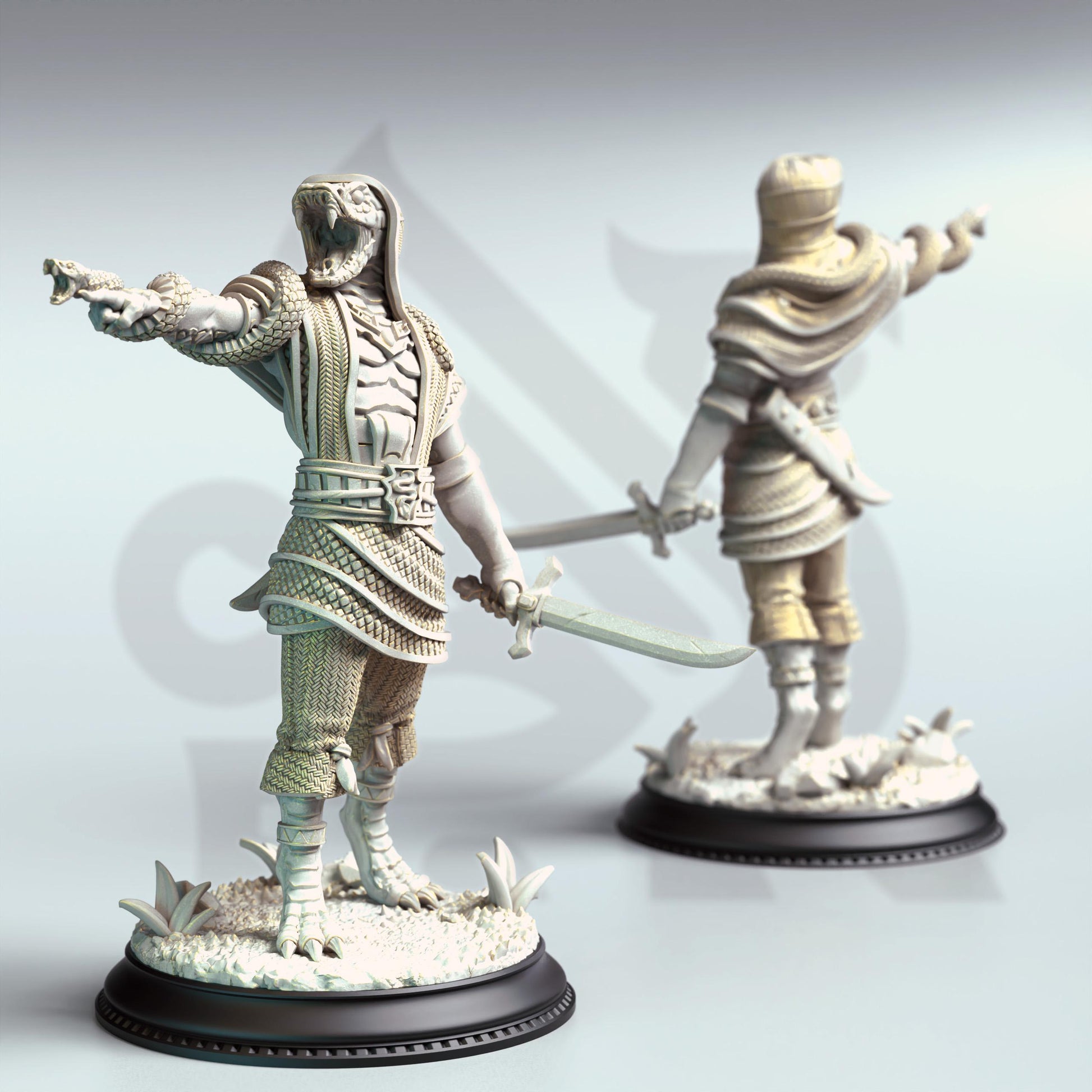 Shyasara - Snakemen Cultists (Medium) |DM Stash| 32mm Scale | Premium DnD Miniature High Quality Resin | Yuan-ti, Cultist, Sorcerer, Serpent
