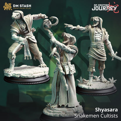 Shyasara - Snakemen Cultists (Medium) |DM Stash| 32mm Scale | Premium DnD Miniature High Quality Resin | Yuan-ti, Cultist, Sorcerer, Serpent