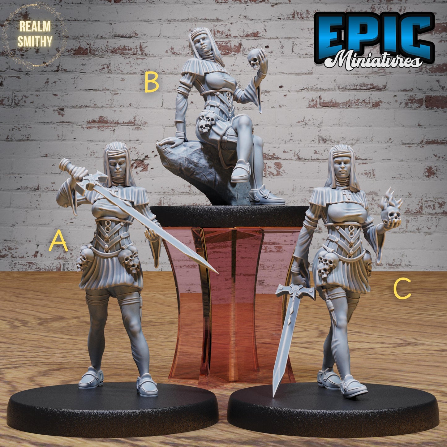 Dark Nun (Medium) | Premium DnD Miniatures | High Quality Resin | D&D RPG