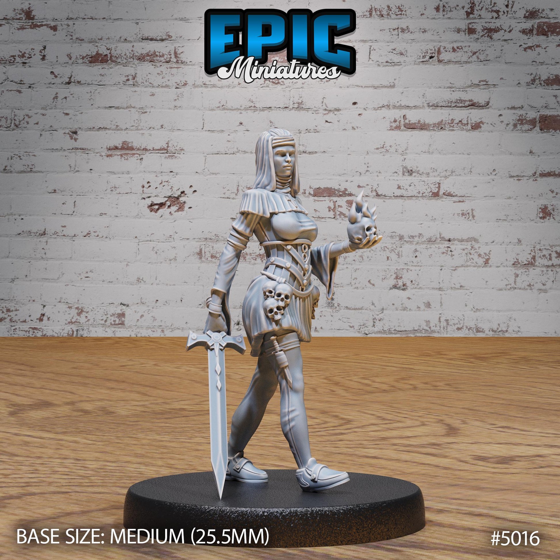 Dark Nun (Medium) | Premium DnD Miniatures | High Quality Resin | D&D RPG
