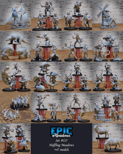 Halfling Villagers - 1/2 - (Medium) | Premium DnD Miniatures | High Quality Resin | D&D RPG