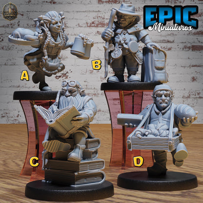 Halfling Villagers - 1/2 - (Medium) | Premium DnD Miniatures | High Quality Resin | D&D RPG