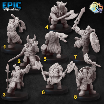 Dwarf Army (Medium) | #051 - Dwarven Mines | EPIC 28mm | Dwarves, Fighters, LOTR, Clan, Horn, Torch, Axes, Rage, Armies