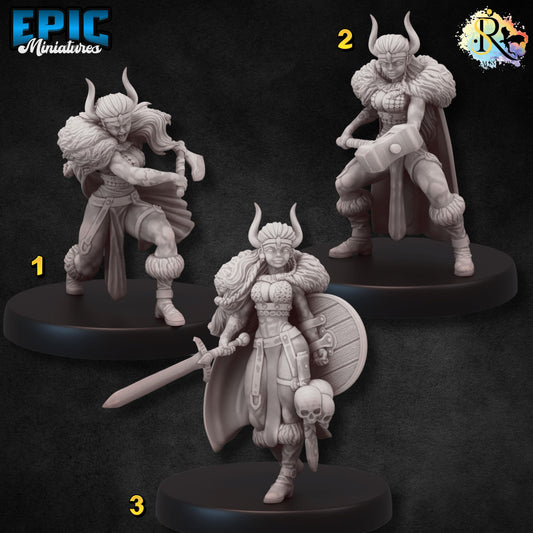 Dwarf Princess (Medium) | #051 - Dwarven Mines | EPIC 28mm | Gnome, Viking, Gnome, Queen, Skulls, Strong, Horns, Female