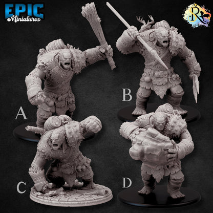 Hill Giant (Huge) | #051 - Dwarven Mines | EPIC 28mm | Beast, Ogre, Big, Mutant, Hammer, Smash, Attack, Enemy, Beast, Enemy