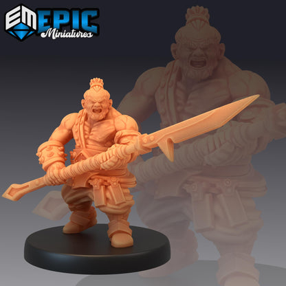 Bulky Dwarf Spear (Medium) | #051 - Dwarven Mines | EPIC 28mm | Fighter Dwarves, Arrows, Sword, Muscular, Short, Barbarian