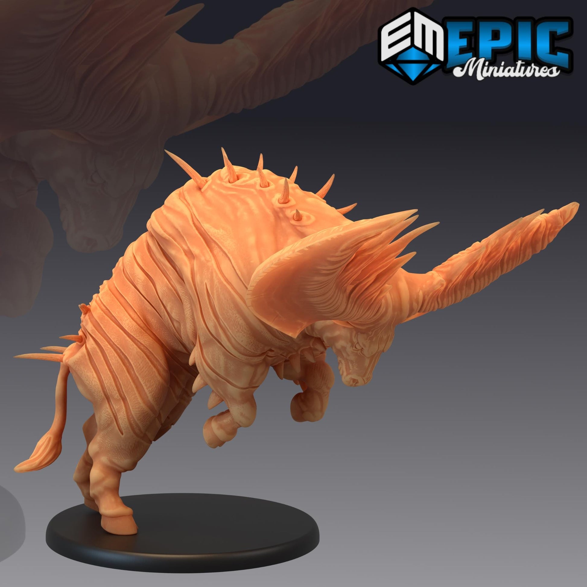 Epic Bull (Large) | #051 - Dwarven Mines | EPIC 28mm | Aurochs, Abyssal, Gorgon, Rothe, Cow, Mount, Transport, Merchant