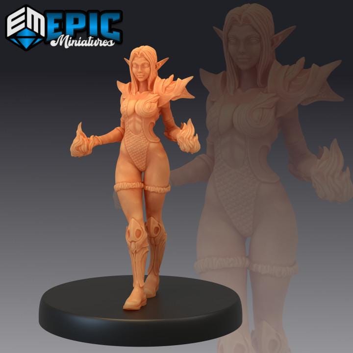 Female High Elf | Premium DnD Minis with High Quality Resin | Fantasy Elf | Female Elf Fighter, Sorcerer, Ranger