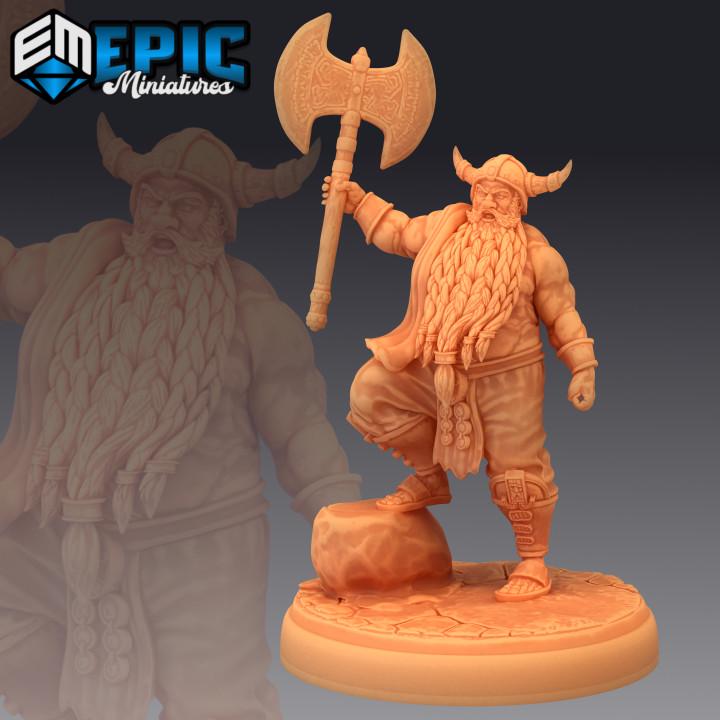 Adventurer Dwarf Set / Dwarven Warrior / Axe Fighter | Premium DnD Miniatures with High Quality Resin | Fantasy Viking