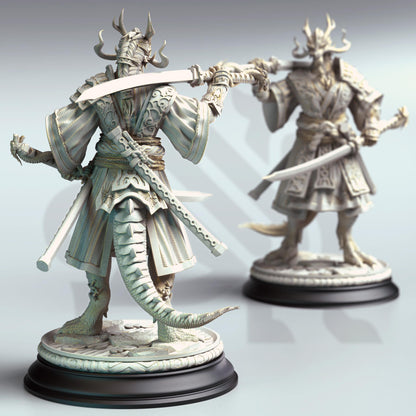 Ryuma - Eastern Dragonborn Samurai (Medium) | DM Stash | 32mm Scale | Premium DnD Miniature High Quality Resin