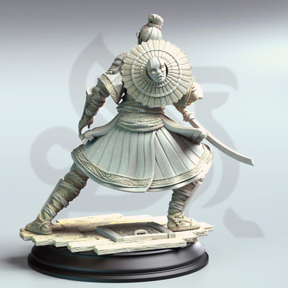 Yushin - Serpentfolk Vyanari Assassin (2V)(Medium) |DM Stash| 32mm Scale | Premium DnD Miniature High Quality Resin | Rogue, Hat, Katana