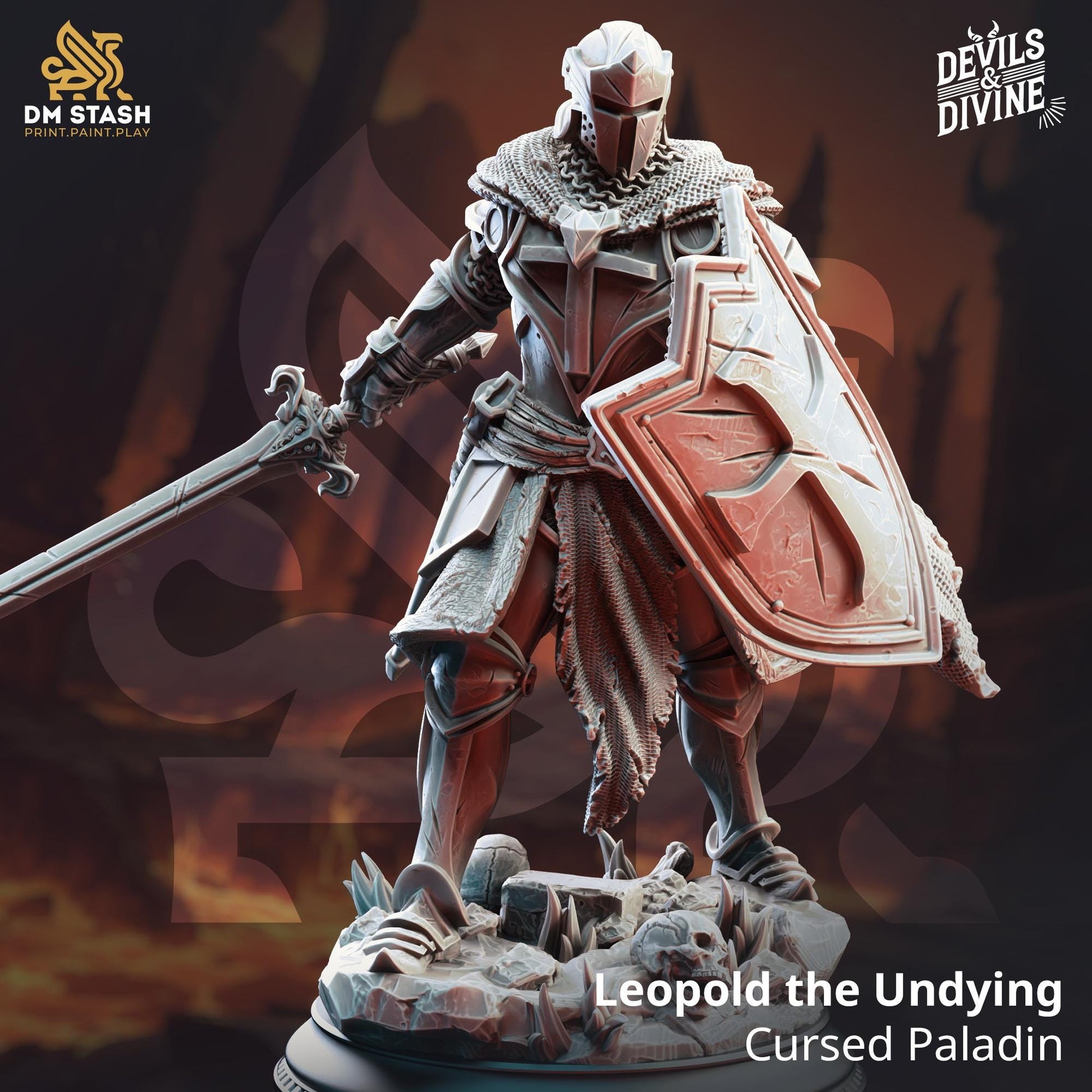 Leopold the Undying - Cursed Paladin (Medium) | DM Stash | Premium DnD Miniature High Quality Resin