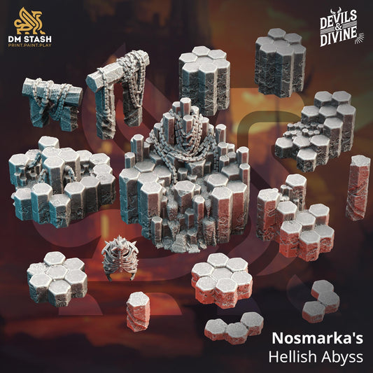 Modular Infernal Plane Terrain Set - Nosmarka’s Hellish Abyss | DM Stash | 32mm Scale | Devils & Divine Pack