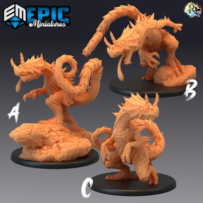 Chameleon Raptor (Large) | #052 - Cruel Marshes - EPIC Miniatures | Monster, Beast, Creature, Dinosaur, Lizard, Gecko, Jungle, Marsh