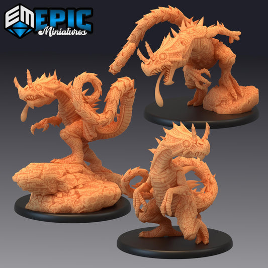 Chameleon Raptor (Large) | #052 - Cruel Marshes - EPIC Miniatures | Monster, Beast, Creature, Dinosaur, Lizard, Gecko, Jungle, Marsh