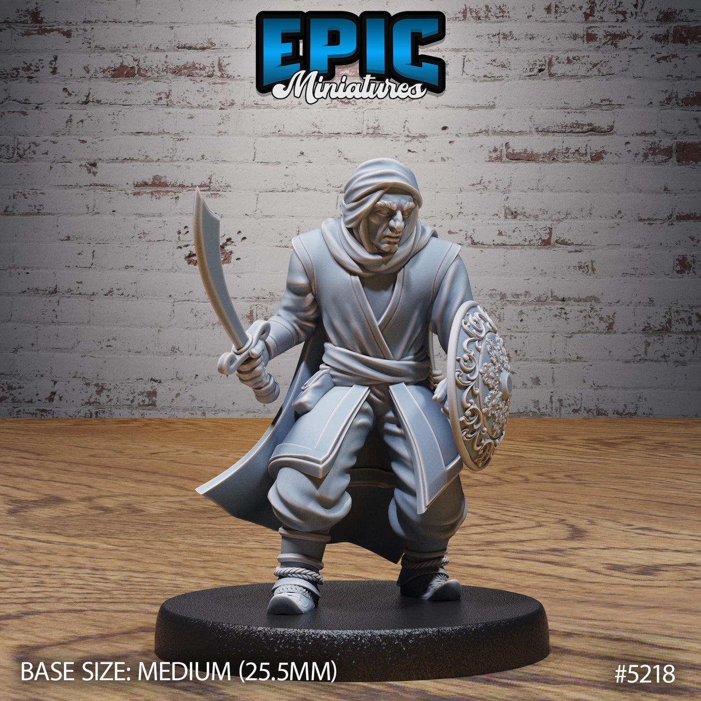 Oriental Army A (Medium) |Premium DnD Minis High Quality Resin Miniature| Soldier, Guard Merchant, Arabian Desert, Middle East, Scroll, Male