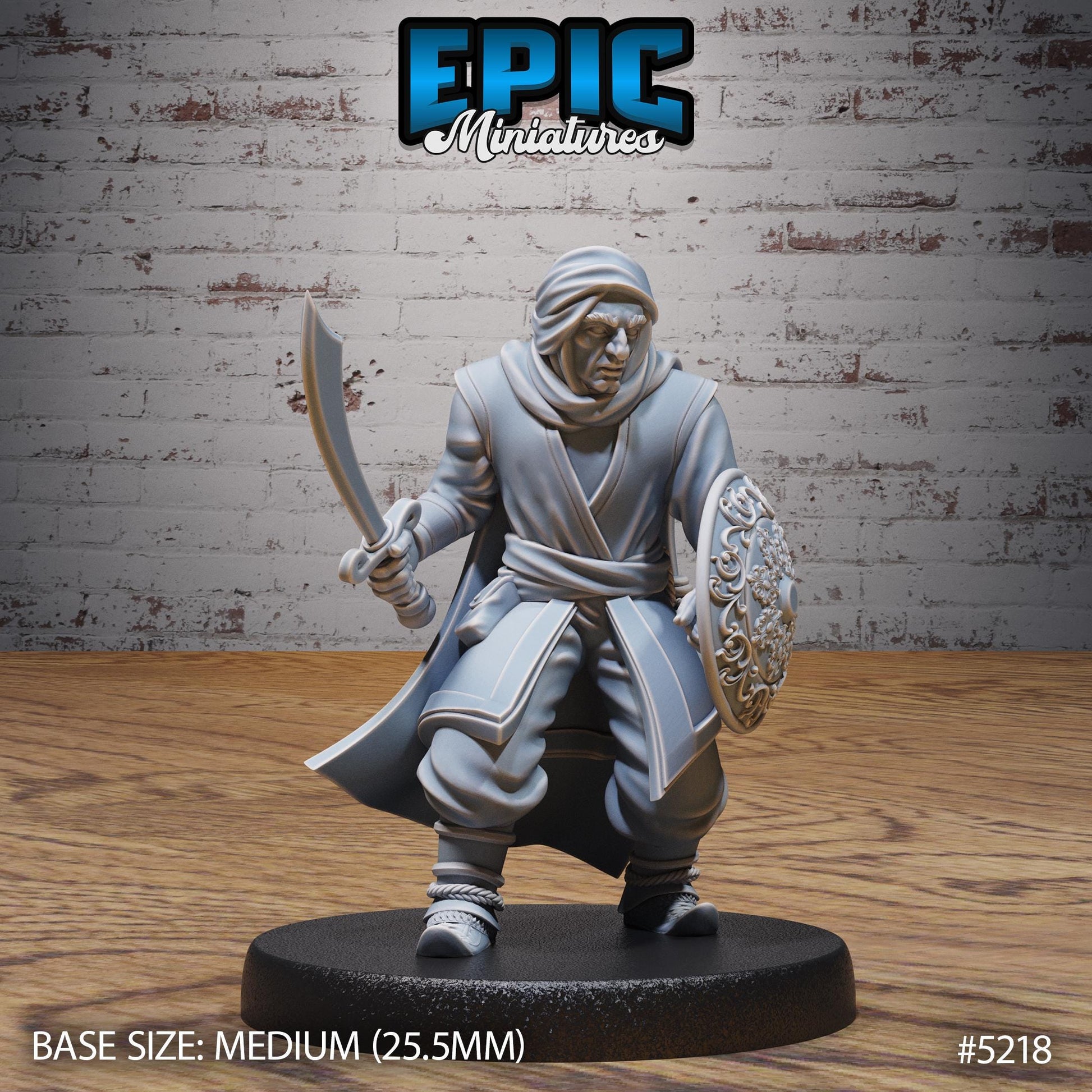 Oriental Army A (Medium) |Premium DnD Minis High Quality Resin Miniature| Soldier, Guard Merchant, Arabian Desert, Middle East, Scroll, Male