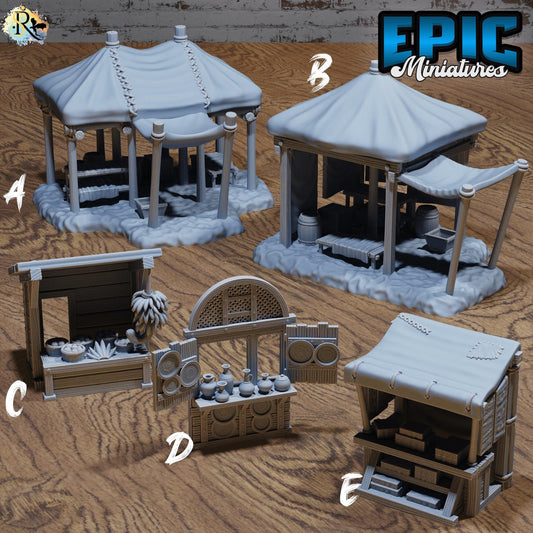Oriental Merchant Tents | #118 - Oriental Fortress - EPIC | City, Buildings, Trader, Booth, Stand, Bananas,