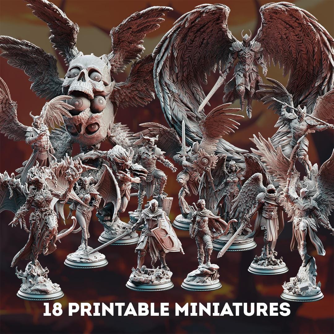 Angels of Syelden - Selvaneri Warriors (Medium) | DM Stash | Devils & Divine Pack