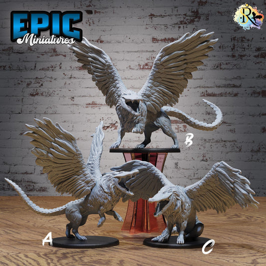 Ammit Beast Miniature (Large) | Premium DnD Minis | High Quality Resin | Fur, Wings, Beast, Creature, Desert, Tail, Flying, Pig, Jumping