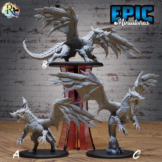 Armored Dragon Mount Miniature (Large) | Premium DnD Minis | High Quality Resin | Flying, Beast, Wyvern, Wyrm, Wings, Attack, Dragons,