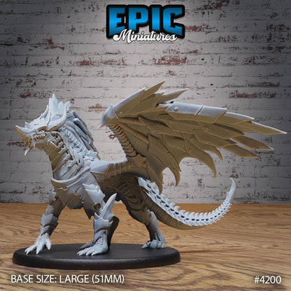 Armored Dragon Miniature, Large | Premium DnD Minis | High Quality Resin | Flying, Fire, Wyvern, Scales, Wings, Attack, Wyrm, Wyvern, Beast