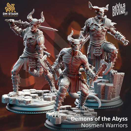 Demons of the Abyss - Nosmeni Warriors (Medium) | DM Stash | 32mm Scale | Devils & Divine Pack