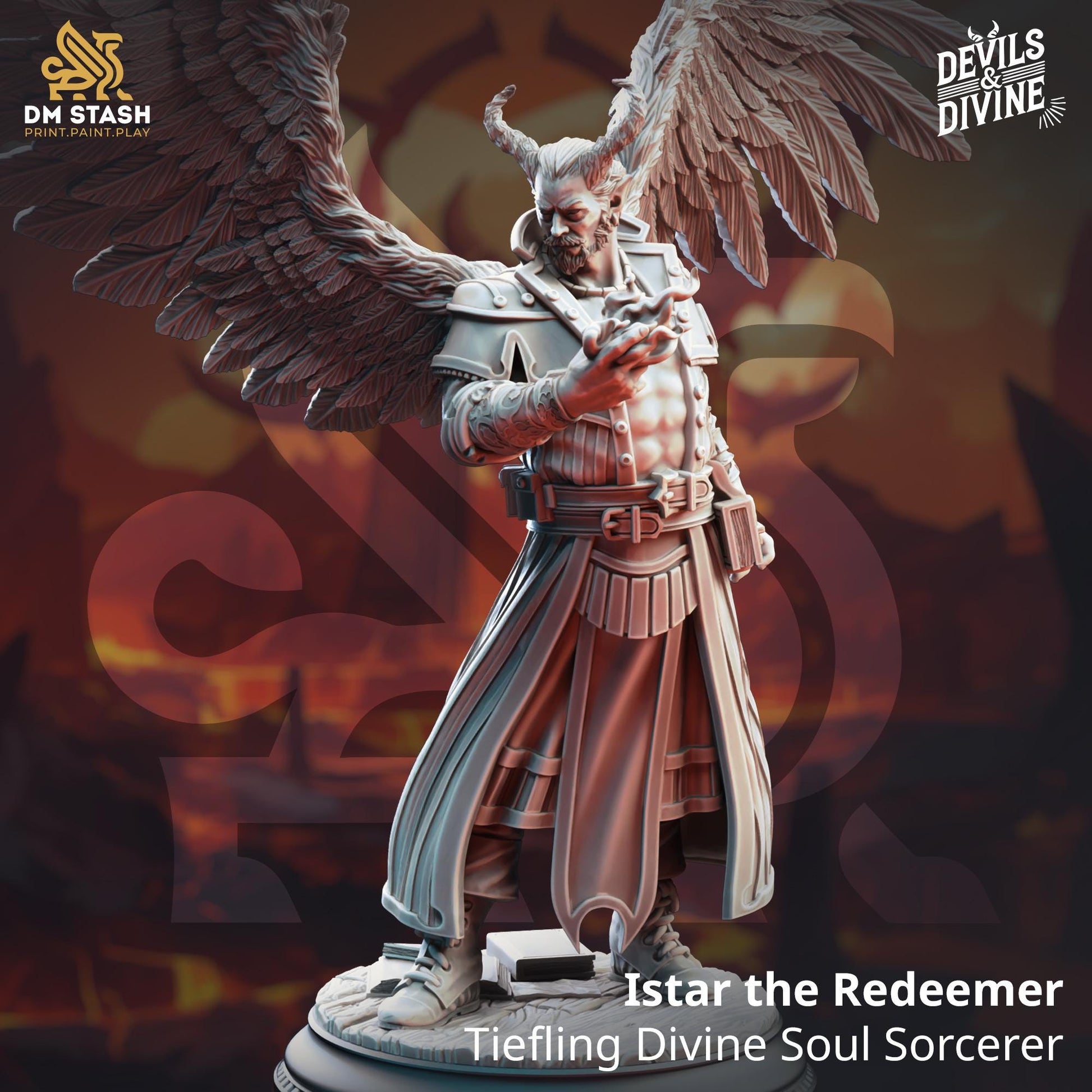 Istar the Redeemer - Tiefling Divine Soul Sorcerer (Medium) | DM Stash | 28mm/32mm/75mm | Devils & Divine Pack
