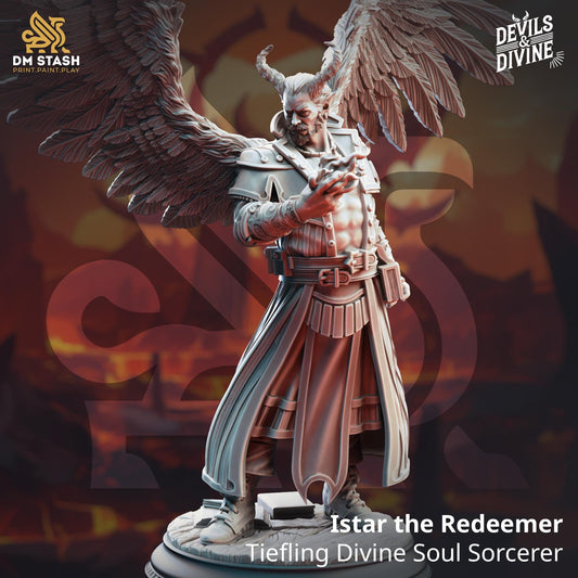 Istar the Redeemer - Tiefling Divine Soul Sorcerer (Medium) | DM Stash | 28mm/32mm/75mm | Devils & Divine Pack