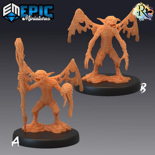 Mud Mephit (Large) | #052 - Cruel Marshes - EPIC Miniatures | Beast, Elemental, Earth, Imp, Familiar, Summon, Enemy, Rock, Humanoid, Plane