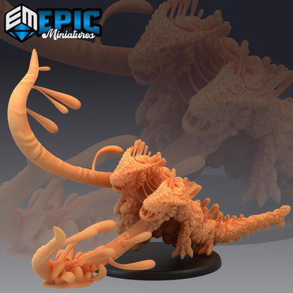 Ooze Beast (Large) | #052 - Cruel Marshes - EPIC Miniatures | Enemy, Gross, Abomination, Mutant, Dragon, Creature, Animal, Tail, Fire, Evil