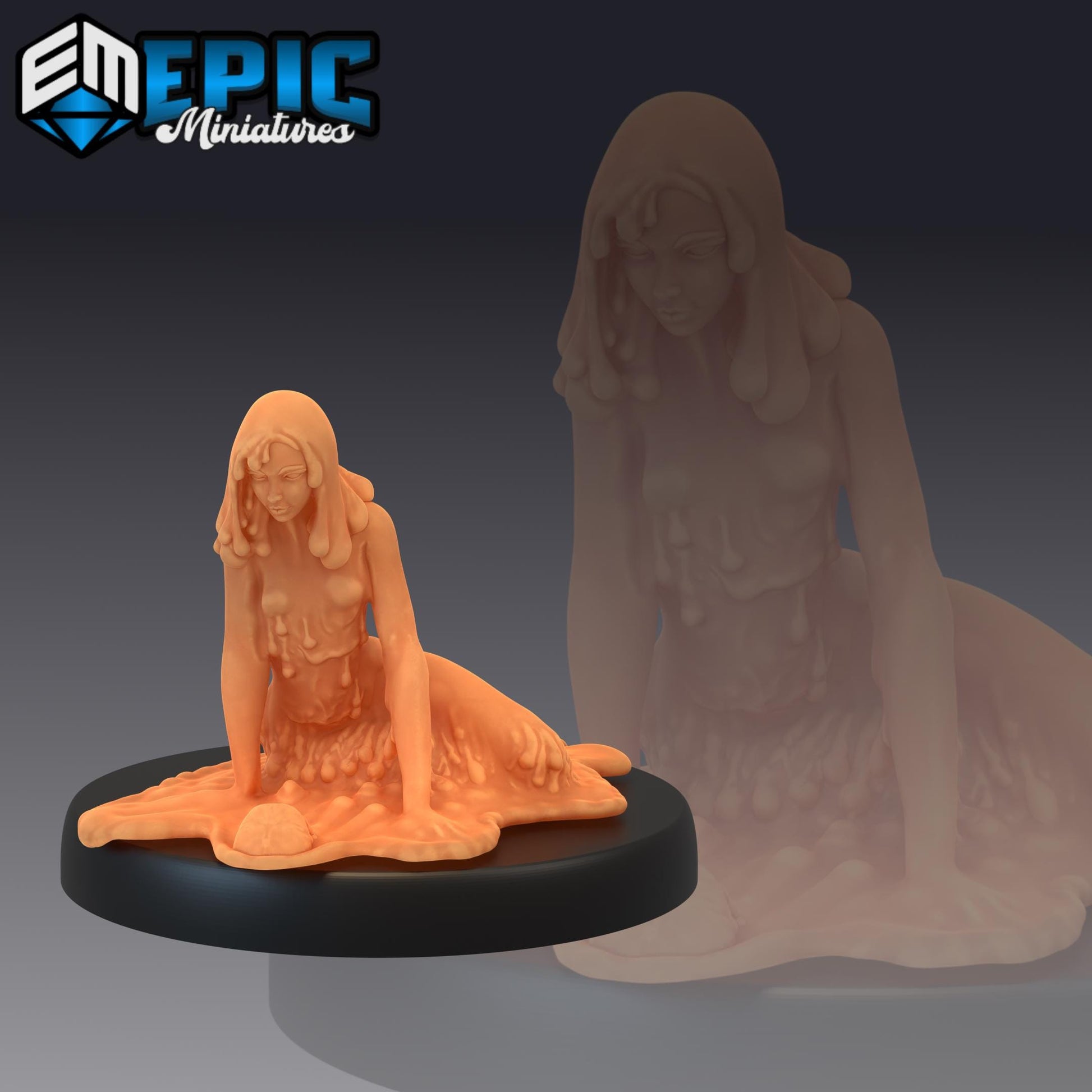 Slime Heroine (Medium) | #052 - Cruel Marshes - EPIC Miniatures | Female, Woman, Paladin, Shield, Ooze, Goo, Cruel Marshes, Epic Miniatures