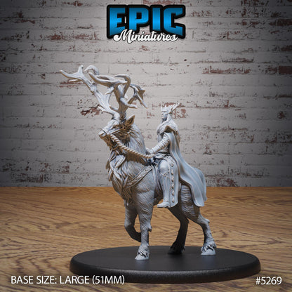 High Elf King (Medium/Large) | #119 - Ancient Nature EPIC Miniatures | High Quality Premium Resin | Deer Mount, Half-Elf, Male, Druid