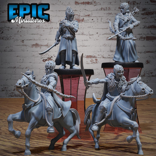 Elf Army 2 (Medium/Large) | #119 - Ancient Nature EPIC Miniatures | High Quality Premium Resin | Rider, Enemy, Horses, Horse, Ranger