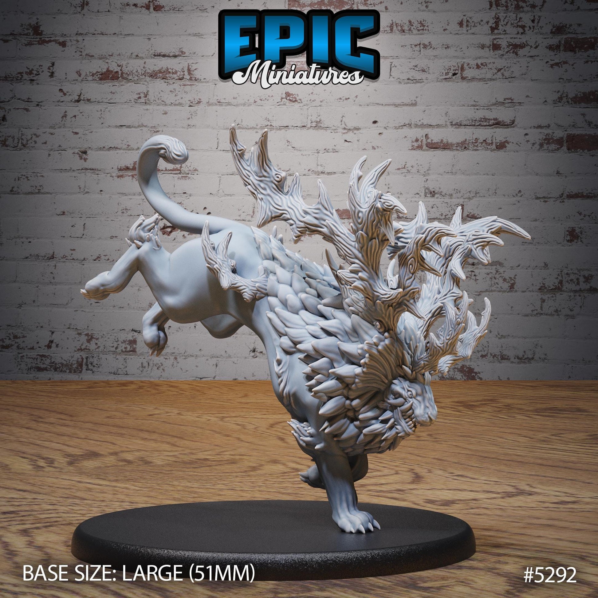 Horned Forest Beast (Large) | #119 - Ancient Nature EPIC Miniatures | High Quality Premium Resin | Creature, Lion, Hybrid, Monster, Evil