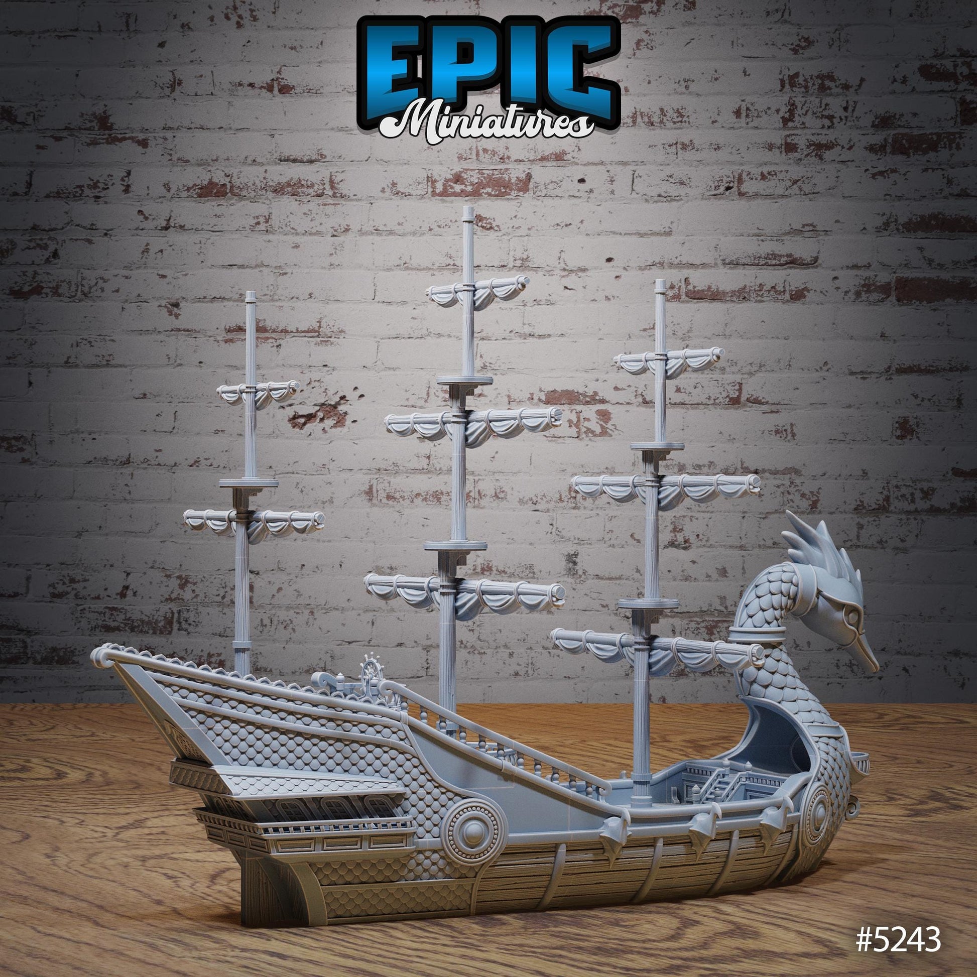 Swan Ship | #119 - Ancient Nature EPIC Miniatures | High Quality Premium Resin | Boat, Bird, Ships, Ocean, Animal, Massive, Huge, Large