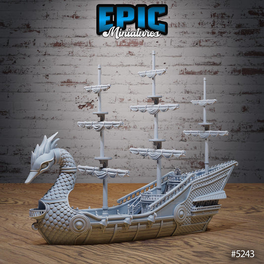 Swan Ship | #119 - Ancient Nature EPIC Miniatures | High Quality Premium Resin | Boat, Bird, Ships, Ocean, Animal, Massive, Huge, Large