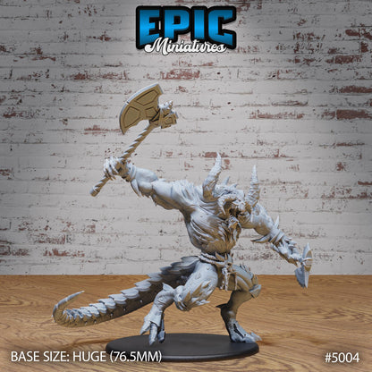 Arch-Devil Diablo (Huge) | Premium DnD Minis High Quality Resin | D&D RPG | Tail, Axe, Scythe, Hell, Demon, Tail, Massive, Enemy, Evil
