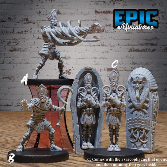 Ancient Egyptian High Priest Miniature (Medium) | Premium DnD Minis High Quality Resin | Fantasy, Mummy, Tomb, Magic, Scythe