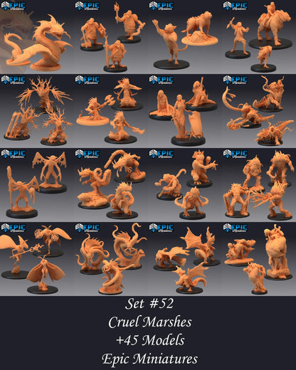 Chameleon Raptor (Large) | #052 - Cruel Marshes - EPIC Miniatures | Monster, Beast, Creature, Dinosaur, Lizard, Gecko, Jungle, Marsh