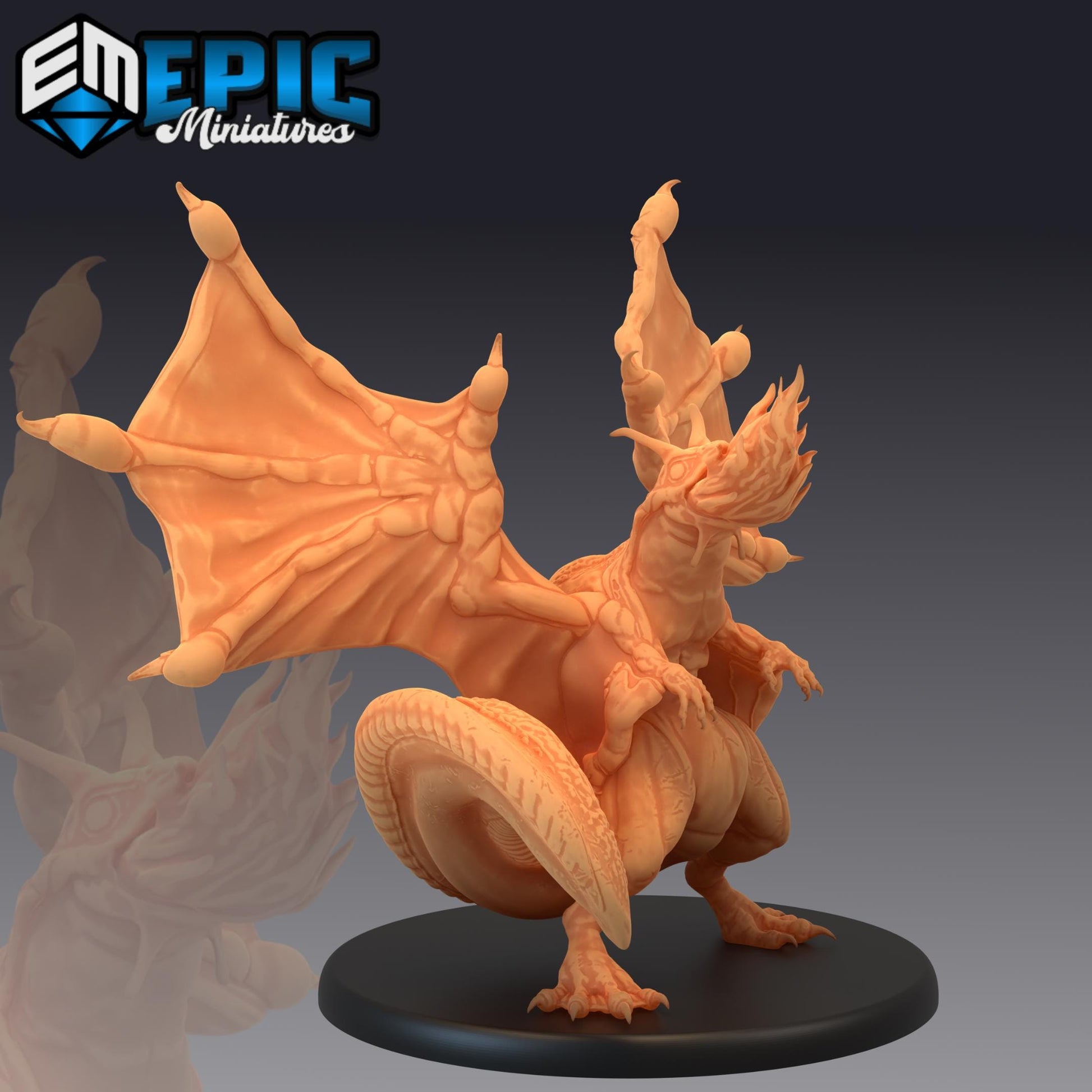 Frog Dragon (Large) | #052 - Cruel Marshes - EPIC Miniatures | Wings, Water, Amphibian, Webbed, Fire Breathing, Beast, Drake, Bullywug