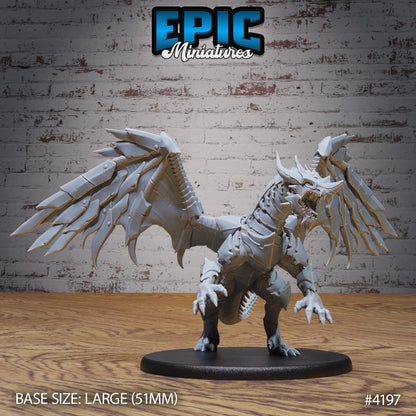 Armored Dragon Mount Miniature (Large) | Premium DnD Minis | High Quality Resin | Flying, Beast, Wyvern, Wyrm, Wings, Attack, Dragons,