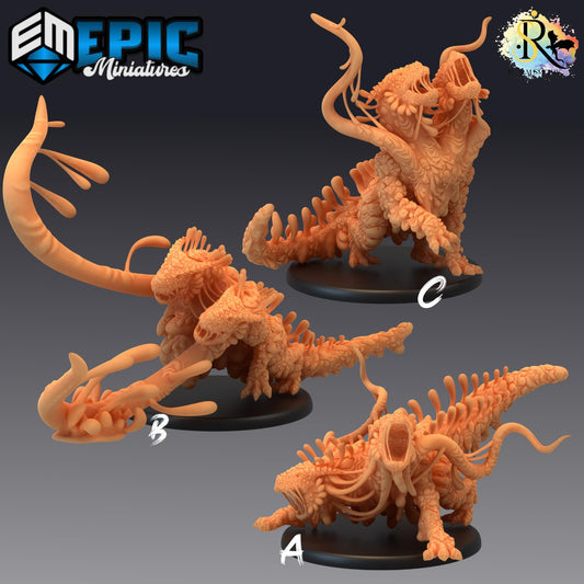 Ooze Beast (Large) | #052 - Cruel Marshes - EPIC Miniatures | Enemy, Gross, Abomination, Mutant, Dragon, Creature, Animal, Tail, Fire, Evil
