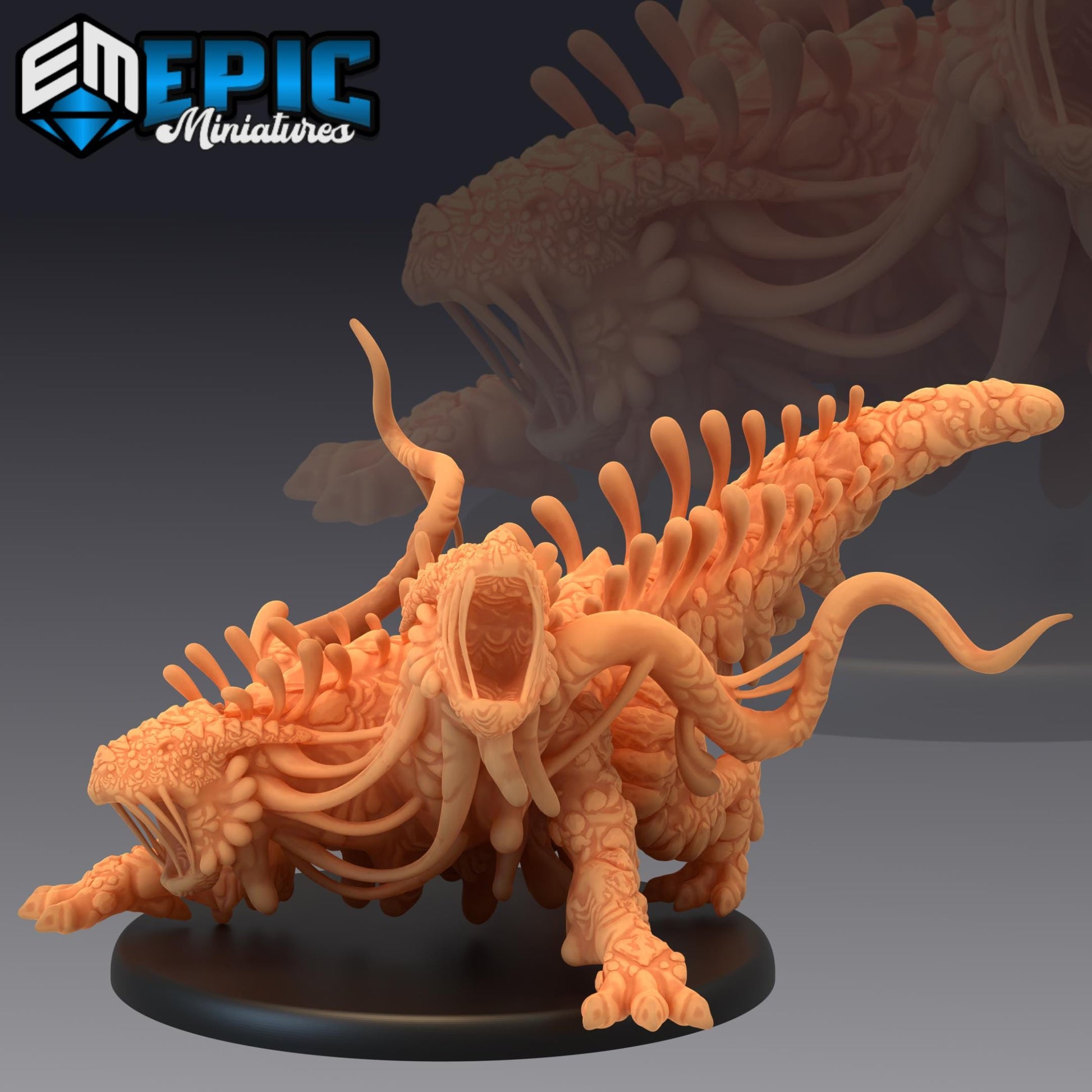Ooze Beast (Large) | #052 - Cruel Marshes - EPIC Miniatures | Enemy, Gross, Abomination, Mutant, Dragon, Creature, Animal, Tail, Fire, Evil