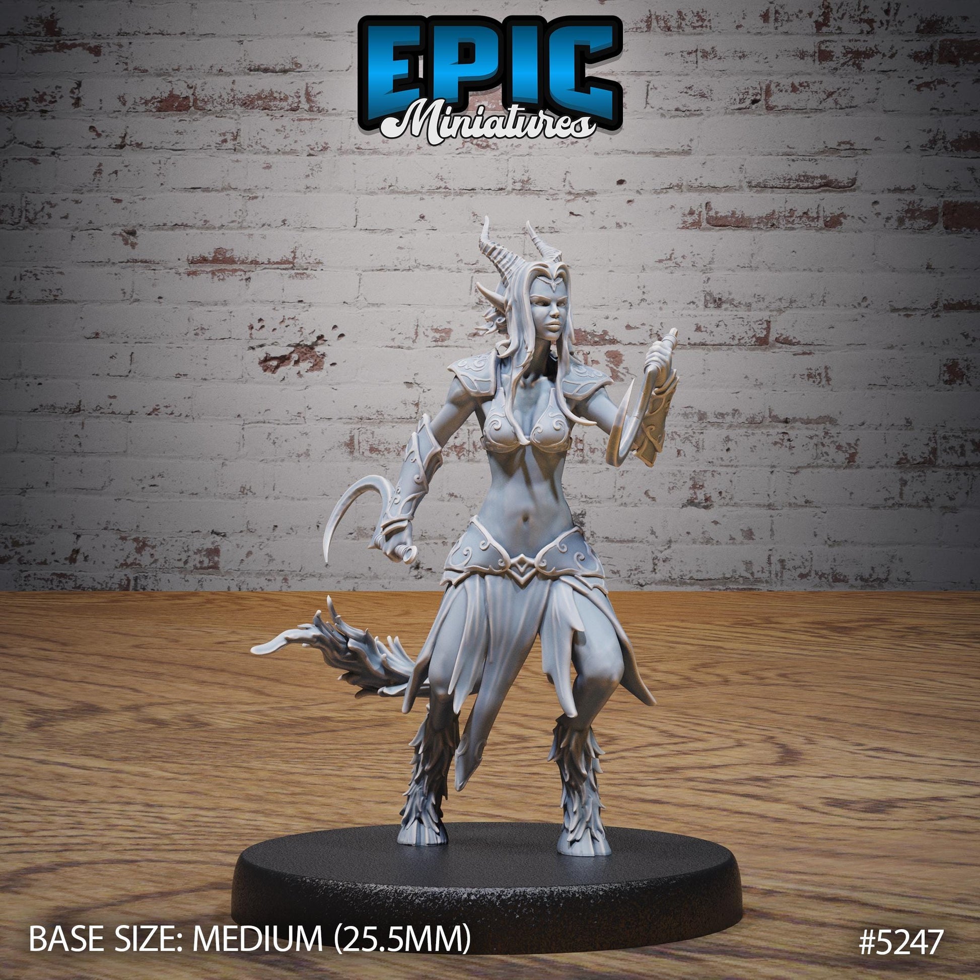 Satyr Tiefling Female (Medium) | #119 - Ancient Nature EPIC Miniatures | High Quality Premium Resin | Woman, Faun, Ranger, Wizard, Warlock