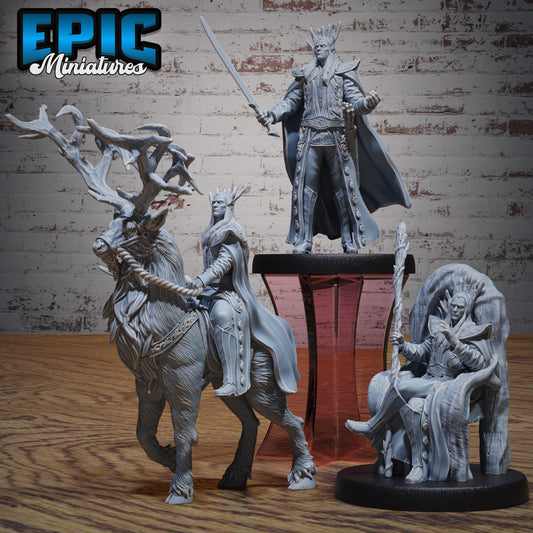 High Elf King (Medium/Large) | #119 - Ancient Nature EPIC Miniatures | High Quality Premium Resin | Deer Mount, Half-Elf, Male, Druid