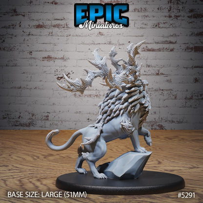 Horned Forest Beast (Large) | #119 - Ancient Nature EPIC Miniatures | High Quality Premium Resin | Creature, Lion, Hybrid, Monster, Evil