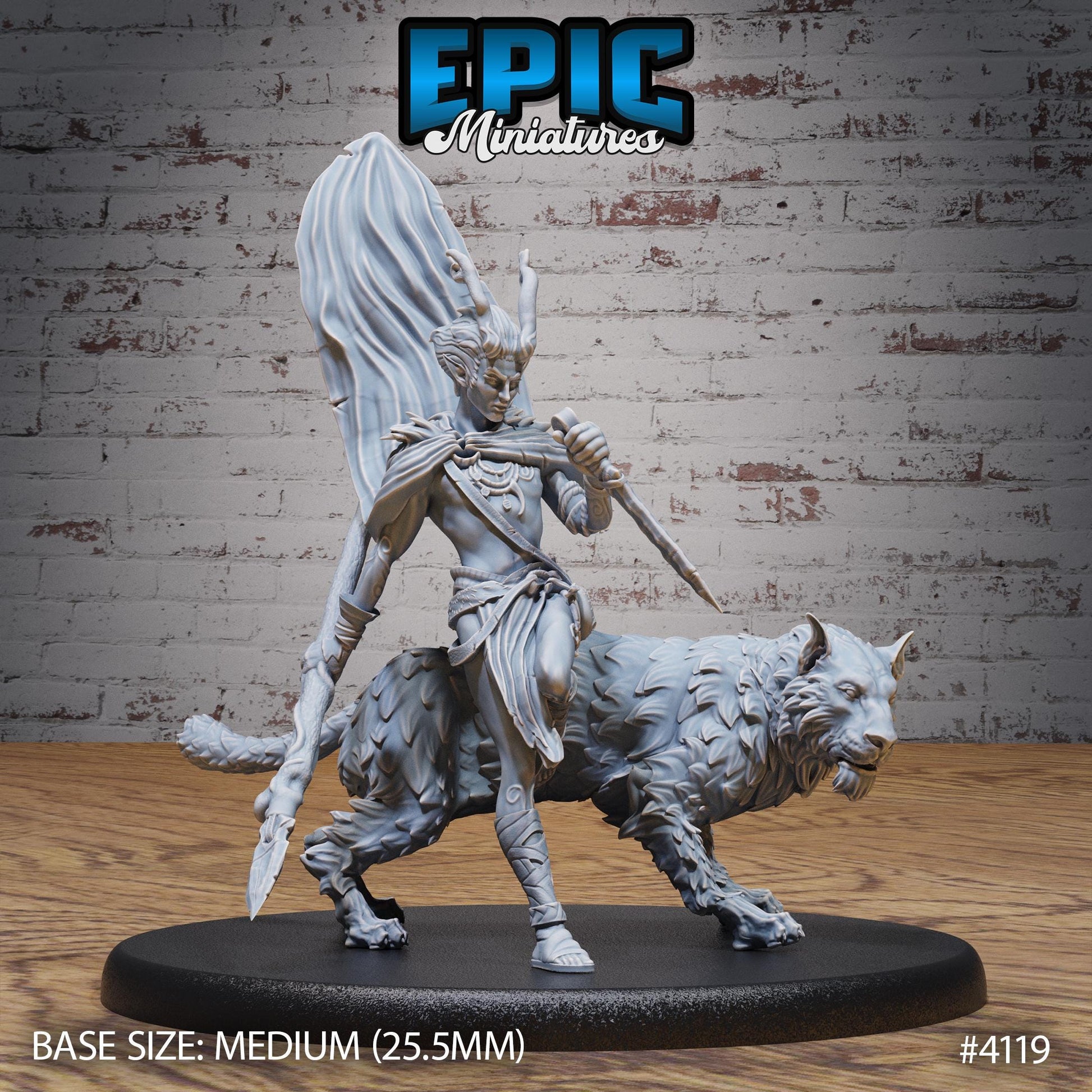 Beast Tamer Bundle (Large) | Premium DnD Minis High Quality Resin Miniature | Fantasy, Attack, Defend, Lion, Medium, Horns, Male, Spear